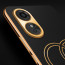Vaku ® Oppo A17 Skylar Leather Pattern Gold Electroplated Soft TPU Back Cover
