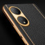 Vaku ® Vivo Y100A 5G Luxemberg Leather Pattern Gold Electroplated Soft TPU Back Cover