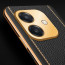Vaku ® Oppo A3X 5G Luxemberg Leather Pattern Gold Electroplated Soft TPU Back Cover