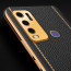 Vaku ® Vivo Y30 Luxemberg Leather Pattern Gold Electroplated Soft TPU Back Cover