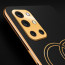 Vaku ® OnePlus 9R Skylar Leather Pattern Gold Electroplated Soft TPU Back Cover