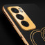 Vaku ® Oppo Reno12 5G Skylar Leather Pattern Gold Electroplated Soft TPU Back Cover