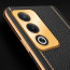 Vaku ® Oppo A3 Pro 5G Luxemberg Leather Pattern Gold Electroplated Soft TPU Back Cover