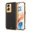 Vaku ® Oppo A79 5G Luxemberg Leather Pattern Gold Electroplated Soft TPU Back Cover