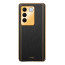 Vaku ® Vivo V27 5G Luxemberg Leather Pattern Gold Electroplated Soft TPU Back Cover