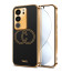 Vaku ® Vivo V29 5G Skylar Leather Pattern Gold Electroplated Soft TPU Back Cover