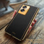 Vaku ® Oppo A79 5G Luxemberg Leather Pattern Gold Electroplated Soft TPU Back Cover