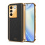 Vaku ® Vivo V27 5G Luxemberg Leather Pattern Gold Electroplated Soft TPU Back Cover