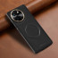 Vaku ® Vivo T3x 5G Maxtron Leather Stitched Magnetic Magsafe Non-Slip Grip Shockproof Back Cover