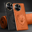 Vaku ® Vivo T3x 5G Lion Embossed Luxury Designer Leather Protective Back Cover