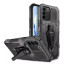 Vaku ® Vivo V27 5G Vanguard Military Grade Armor Case with Metal Belt Clip Kickstand Back Cover