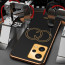 Vaku ® Xiaomi Redmi Note 12 Pro Plus Skylar Leather Pattern Gold Electroplated Soft TPU Back Cover