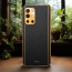 Vaku ® OnePlus 9R Luxemberg Series Leather Stitched Gold Electroplated Soft TPU Back Cover