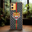 Vaku ® Vivo T1x Lynx Designer Leather Pattern Gold Electroplated Soft TPU Back Cover Case