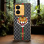 Vaku ® Vivo Y22 Lynx Designer Leather Pattern Gold Electroplated Soft TPU Back Cover Case