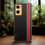 Vaku ® Oppo A76 Felix Line Leather Stitched Gold Electroplated Soft TPU Back Cover Case