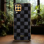 Vaku ® Samsung Galaxy A12 Cheron Series Leather Stitched Gold Electroplated Soft TPU Back Cover
