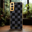 Vaku ® Samsung Galaxy S21 Plus Cheron Series Leather Stitched Gold Electroplated Soft TPU Back Cover