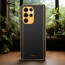 Vaku ® Samsung Galaxy S23 Ultra Luxemberg Series Leather Stitched Gold Electroplated Soft TPU Back Cover