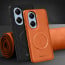 Vaku ® Vivo V29e 5G Maxtron Leather Stitched Magnetic Magsafe Non-Slip Grip Shockproof Back Cover