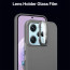 Vaku ® Xiaomi Redmi Note 12 Pro Rime Frosted Translucent Camera Protector Case with Built-in Stash Stand Back Cover