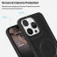 Vaku ® Apple iPhone 16 Pro Maxtron Leather Stitched Magnetic Magsafe Non-Slip Grip Shockproof Back Cover