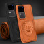 Vaku ® Vivo V30 5G Lion Embossed Luxury Designer Leather Protective Back Cover Case