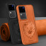 Vaku ® Vivo V30 5G Lion Embossed Luxury Designer Leather Protective Back Cover Case