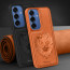 Vaku ® Samsung Galaxy S25 Lion Embossed Luxury Designer Leather Protective Back Cover