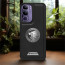 Vaku ® Vivo Y300 5G Regal Shield Metal Lion Engraved Leather Protective Back Cover