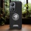Vaku ® Vivo Y100 5G Regal Shield Metal Lion Engraved Leather Protective Back Cover