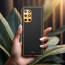 Vaku ® OnePlus 8T Luxemberg Leather Stitched Gold Electroplated Soft TPU Back Cover