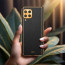 Vaku ® Samsung Galaxy M53 5G Luxemberg Series Leather Stitched Gold Electroplated Soft TPU Back Cover