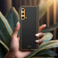 Vaku ® OnePlus Nord CE Luxemberg Series Leather Stitched Gold Electroplated Soft TPU Back Cover