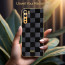 Vaku ® Oppo F15 Cheron Series Leather Stitched Gold Electroplated Soft TPU Back Cover