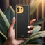 Vaku ® Xiaomi Mi 11 Lite Luxemberg Series Leather Stitched Gold Electroplated Soft TPU Back Cover