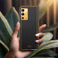 Vaku ® Oppo A55 Luxemberg Leather Stitched Gold Electroplated Soft TPU Back Cover