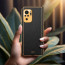 Vaku ® Redmi Note 10S Luxemberg Series Leather Stitched Gold Electroplated Soft TPU Back Cover