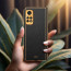 Vaku ® Redmi Note 11 Luxemberg Series Leather Stitched Gold Electroplated Soft TPU Back Cover