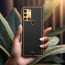 Vaku ® Samsung Galaxy A21s Luxemberg Leather Stitched Gold Electroplated Soft TPU Back Cover