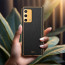 Vaku ® Oppo A74 Luxemberg Leather Stitched Gold Electroplated Soft TPU Back Cover