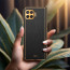 Vaku ® Oppo F17 Pro Luxemberg Series Leather Stitched Gold Electroplated Soft TPU Back Cover