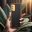 Vaku ® Vivo V19 Luxemberg Series Leather Stitched Gold Electroplated Soft TPU Back Cover