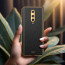 Vaku ® OnePlus 8 Luxemberg Series Leather Stitched Gold Electroplated Soft TPU Back Cover