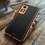 Vaku ® Redmi Note 11 Luxemberg Series Leather Stitched Gold Electroplated Soft TPU Back Cover