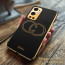 Vaku ® OnePlus Skylar Series Leather Stitched Gold Electroplated Soft TPU Back Cover