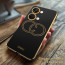 Vaku ® OnePlus Skylar Series Leather Stitched Gold Electroplated Soft TPU Back Cover