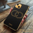 Vaku ® Apple iPhone 13 Skylar Leather Pattern Gold Electroplated Soft TPU Back Cover