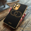 Vaku ® Samsung Galaxy S23 Ultra Skylar Leather Pattern Gold Electroplated Soft TPU Back Cover