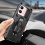 Vaku ® Vivo Y33s 5G Vanguard Military Grade Armor Case with Metal Belt Clip Kickstand Back Cover